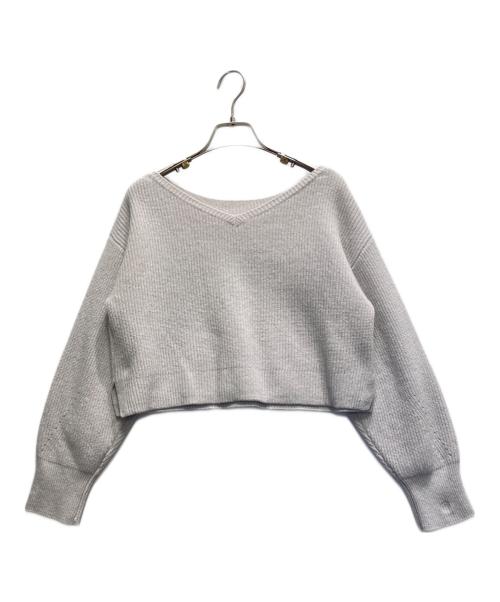 JUSGLITTY（ジャスグリッティー）JUSGLITTY (ジャスグリッティー) 2WAYウールカシミヤプルオーバー グレージュ サイズ:2の古着・服飾アイテム