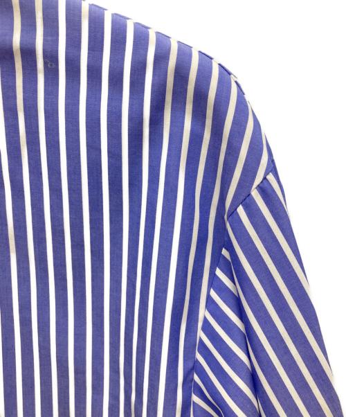 Spick and Span（スピック＆スパン）Spick and Span (スピック＆スパン) コットンブロードタックフリルブラウス ブルー×ホワイト サイズ:Fの古着・服飾アイテム