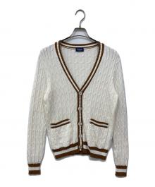 Drumohr（ドルモア）の古着「Vネックカーディガン」｜ホワイト