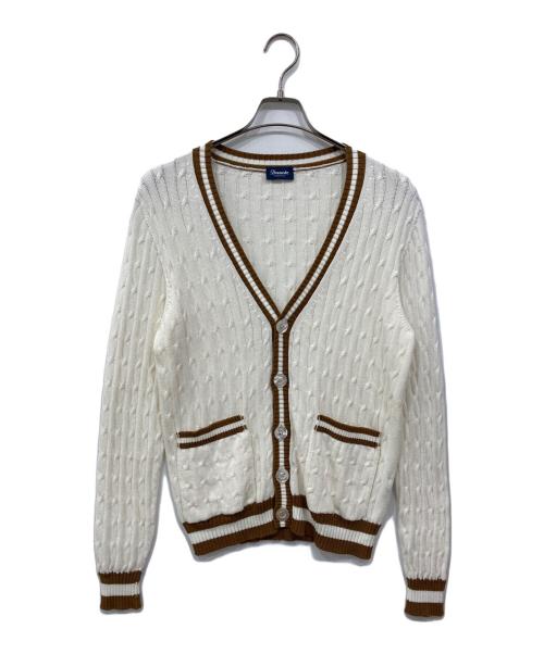 Drumohr（ドルモア）Drumohr (ドルモア) Vネックカーディガン ホワイト サイズ:46の古着・服飾アイテム