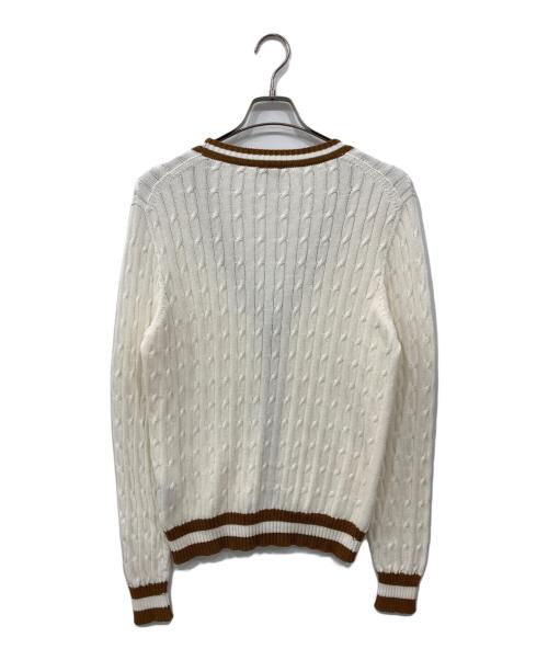 Drumohr（ドルモア）Drumohr (ドルモア) Vネックカーディガン ホワイト サイズ:46の古着・服飾アイテム