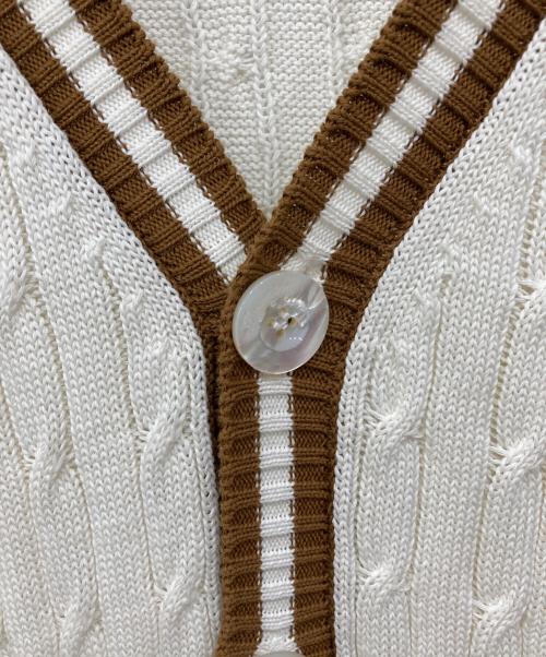 Drumohr（ドルモア）Drumohr (ドルモア) Vネックカーディガン ホワイト サイズ:46の古着・服飾アイテム