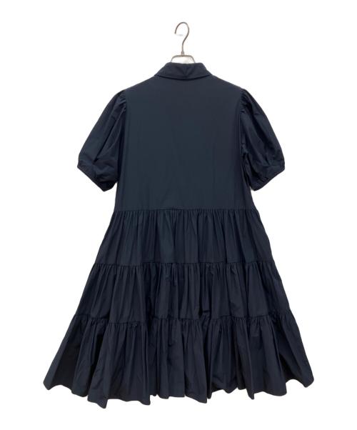 trefle+1（トレフルプラスワン）trefle+1 (トレフルプラスワン) パフスリーブティアードワンピース ネイビー サイズ:F 未使用品の古着・服飾アイテム