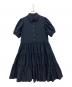 trefle+1（トレフルプラスワン）の古着「パフスリーブティアードワンピース」｜ネイビー