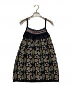 mina perhonenミナ ペルホネン）の古着「コットンチュールメッシュキャミ」｜ブラック