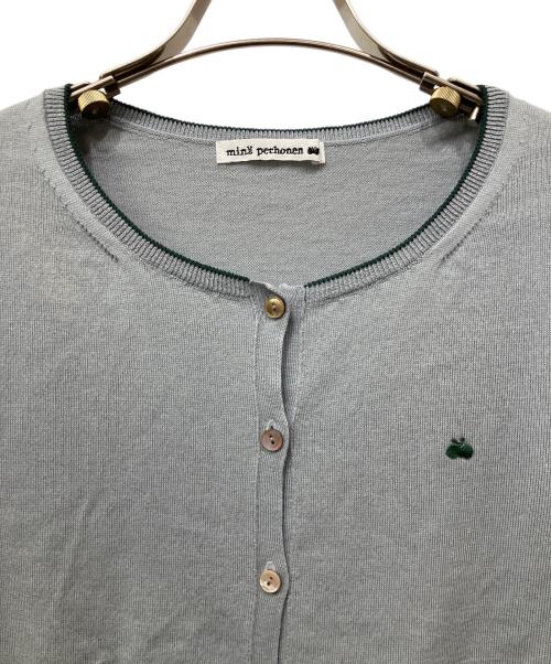 mina perhonen（ミナ ペルホネン）mina perhonen (ミナ ペルホネン) コットンニットカーディガン グレー サイズ:36の古着・服飾アイテム