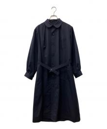 tricot COMME des GARCONS（トリココムデギャルソン）の古着「ベルト付ラウンドカラーワンピース」｜ネイビー