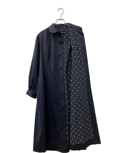 tricot COMME des GARCONS（トリココムデギャルソン）tricot COMME des GARCONS (トリココムデギャルソン) ベルト付ラウンドカラーワンピース ネイビー サイズ:Sの古着・服飾アイテム