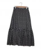 l’heritage martiniqueレリタージュ マルティニーク）の古着「レトロフラワープリントスカート」｜ブラック