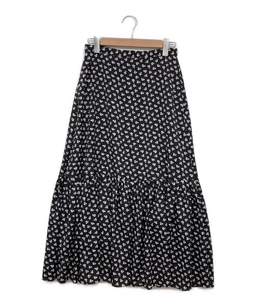 l’heritage martinique（レリタージュ マルティニーク）l’heritage martinique (レリタージュ マルティニーク) レトロフラワープリントスカート ブラック サイズ:2の古着・服飾アイテム
