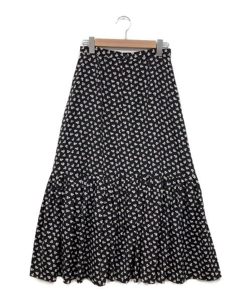 l’heritage martinique（レリタージュ マルティニーク）l’heritage martinique (レリタージュ マルティニーク) レトロフラワープリントスカート ブラック サイズ:2の古着・服飾アイテム