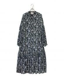 JUST（ジャスト）の古着「フラワープリントドレス」｜グリーン