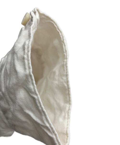 nest Robe（ネストローブ）nest Robe (ネストローブ) タックスリーブバンドカラーブラウス ホワイト サイズ:Ｆの古着・服飾アイテム