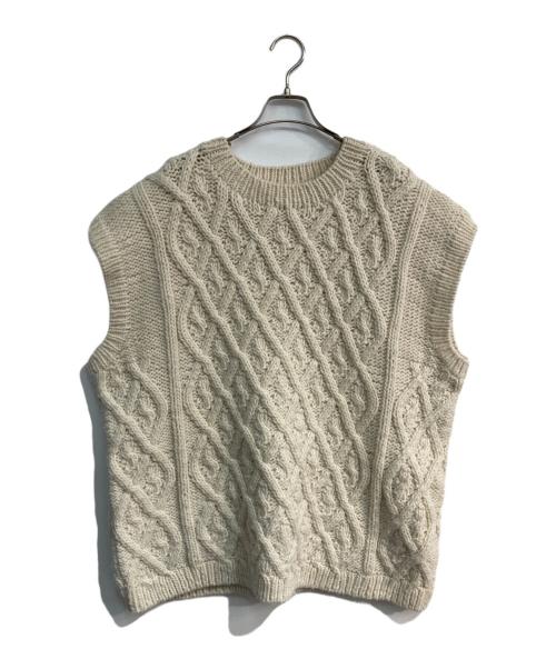 nest Robe（ネストローブ）nest Robe (ネストローブ) Peruvian wool hand knit cable vest　01224-1001 ホワイト サイズ:Freeの古着・服飾アイテム