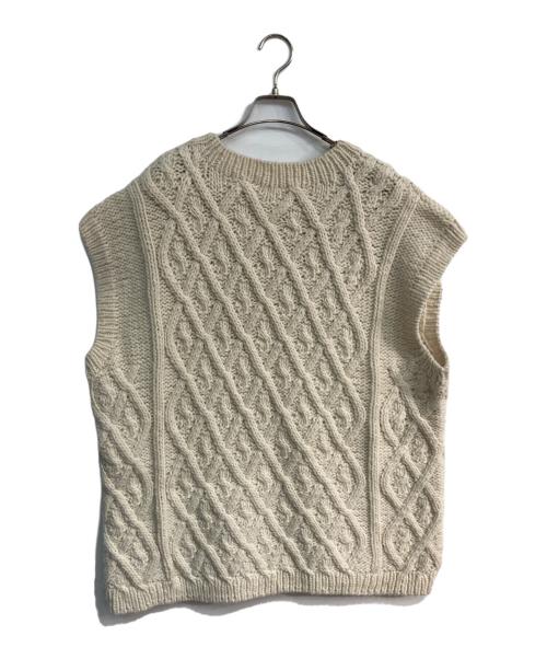 nest Robe（ネストローブ）nest Robe (ネストローブ) Peruvian wool hand knit cable vest　01224-1001 ホワイト サイズ:Freeの古着・服飾アイテム