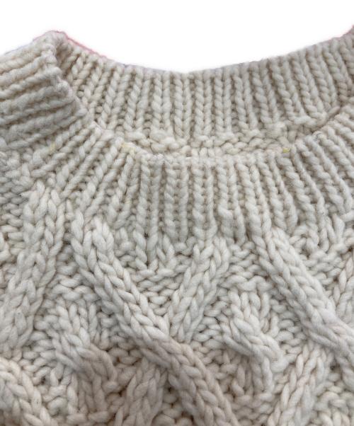 nest Robe（ネストローブ）nest Robe (ネストローブ) Peruvian wool hand knit cable vest　01224-1001 ホワイト サイズ:Freeの古着・服飾アイテム