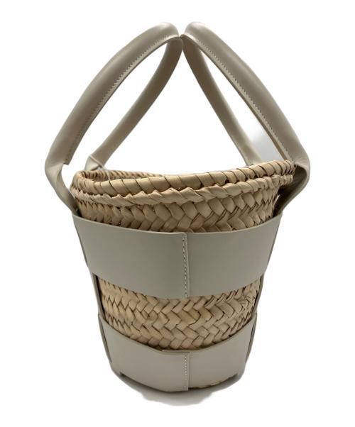 DEMELLIER（デメリエー）DEMELLIER (デメリエー) BEAMS (ビームス) Mini Santorini カゴバッグ ベージュ×ブラウン 未使用品の古着・服飾アイテム