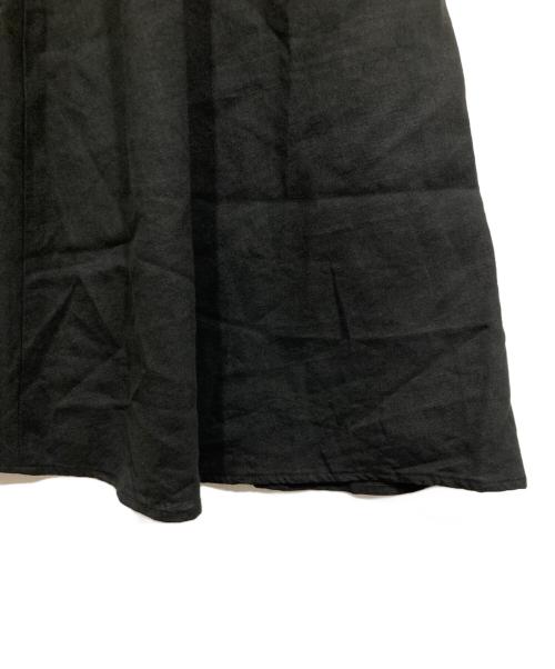 BEARDSLEY（ビアズリー）BEARDSLEY (ビアズリー) ウエスト切替 リネンスカート ブラックの古着・服飾アイテム