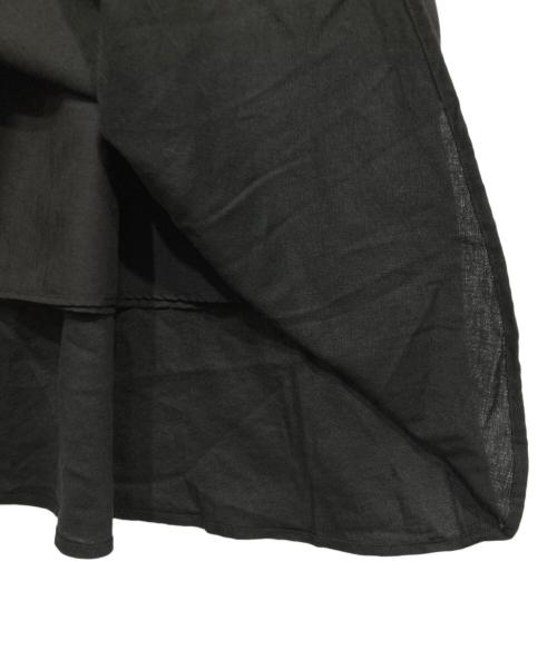 BEARDSLEY（ビアズリー）BEARDSLEY (ビアズリー) ウエスト切替 リネンスカート ブラックの古着・服飾アイテム