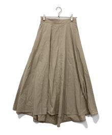 ATON（エイトン）の古着「KYOTO TSURIZOME COTTON FLARED SKIRT/キョウトツリゾメ コットンフレアスカート」｜ベージュ