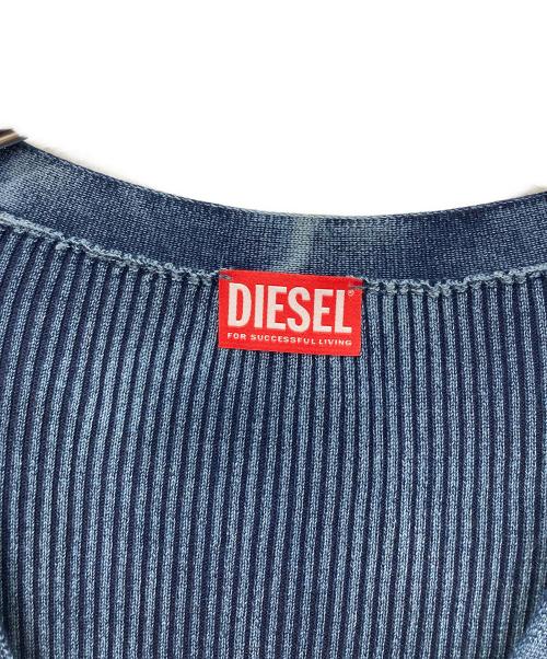 DIESEL（ディーゼル）DIESEL (ディーゼル) K-ARDI-D/ストーンウォッシュ加工カーディガン ブルー サイズ:XLの古着・服飾アイテム