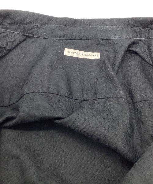 UNITED ARROWS（ユナイテッドアローズ）UNITED ARROWS (ユナイテッドアローズ) ペイズリー ジャガード オープンカラー ショートスリーブシャツ ブラック サイズ:Lの古着・服飾アイテム