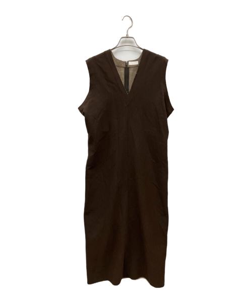 BALLSEY（ボールジィ）BALLSEY (ボールジィ) プレーンダブルフェイス ジャンパースカート ブラウン サイズ:36の古着・服飾アイテム