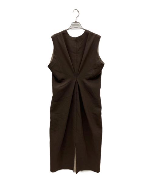 BALLSEY（ボールジィ）BALLSEY (ボールジィ) プレーンダブルフェイス ジャンパースカート ブラウン サイズ:36の古着・服飾アイテム