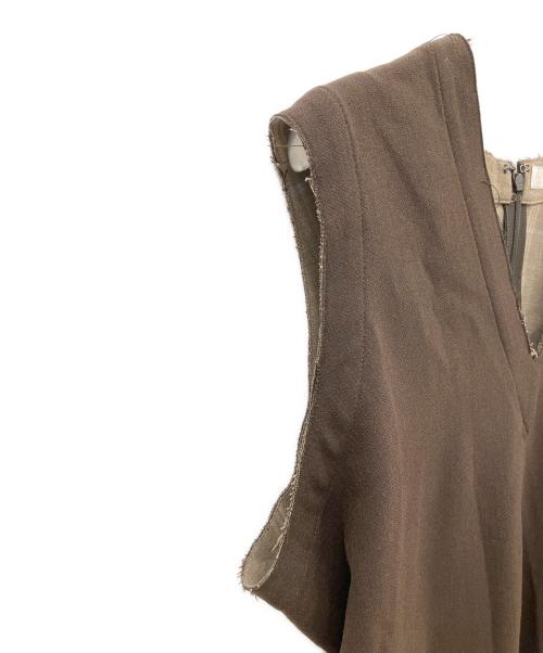 BALLSEY（ボールジィ）BALLSEY (ボールジィ) プレーンダブルフェイス ジャンパースカート ブラウン サイズ:36の古着・服飾アイテム