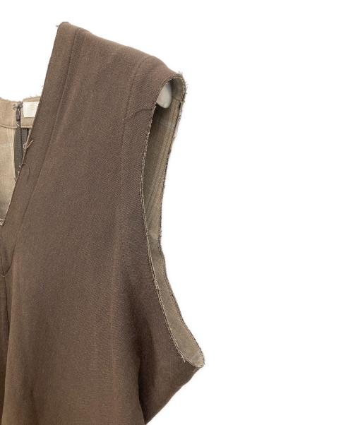 BALLSEY（ボールジィ）BALLSEY (ボールジィ) プレーンダブルフェイス ジャンパースカート ブラウン サイズ:36の古着・服飾アイテム