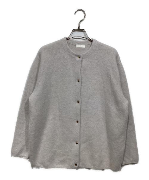 BALLSEY（ボールジィ）BALLSEY (ボールジィ) フラッフィーヤーン クルーネックカーディガン11-02-34-02306 ライトグレー サイズ:Sの古着・服飾アイテム