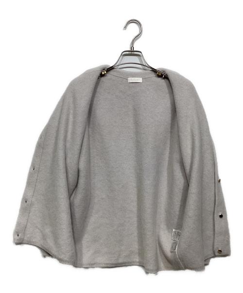 BALLSEY（ボールジィ）BALLSEY (ボールジィ) フラッフィーヤーン クルーネックカーディガン11-02-34-02306 ライトグレー サイズ:Sの古着・服飾アイテム
