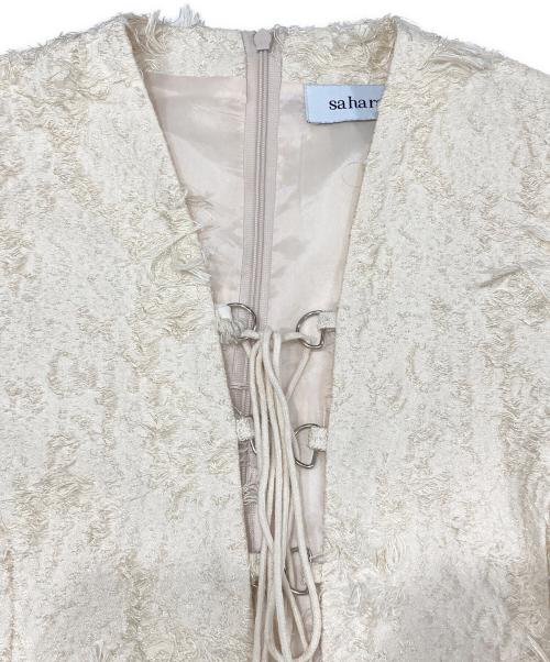sahara（サハラ）sahara (サハラ) Cut Jacquard Laceup Dress アイボリー サイズ:Fの古着・服飾アイテム