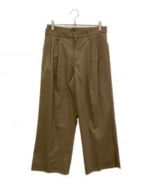 ETRE TOKYO（エトレトウキョウ）の古着「レイヤードセミワイドパンツ」｜カーキ