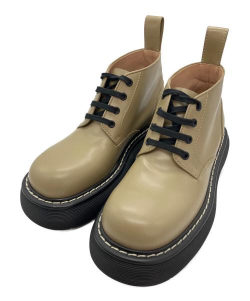 BOTTEGA VENETA（ボッテガベネタ）BOTTEGA VENETA (ボッテガベネタ) The Bounce プラットフォームレースアップブーツ ベージュ サイズ:38の古着・服飾アイテム