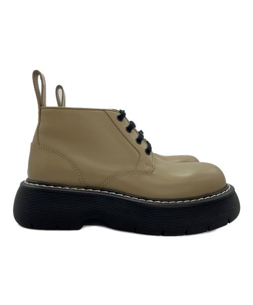 BOTTEGA VENETA（ボッテガベネタ）BOTTEGA VENETA (ボッテガベネタ) The Bounce プラットフォームレースアップブーツ ベージュ サイズ:38の古着・服飾アイテム