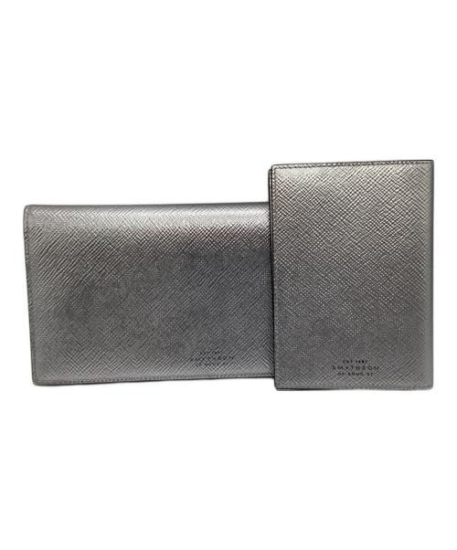 SMYTHSON（スマイソン）SMYTHSON (スマイソン) PANAMA SLIM TRAVEL WALLET シルバーの古着・服飾アイテム