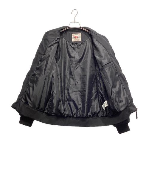 karaku（カラク）karaku (カラク) 中綿フライトジャケット ブラック サイズ:XLの古着・服飾アイテム