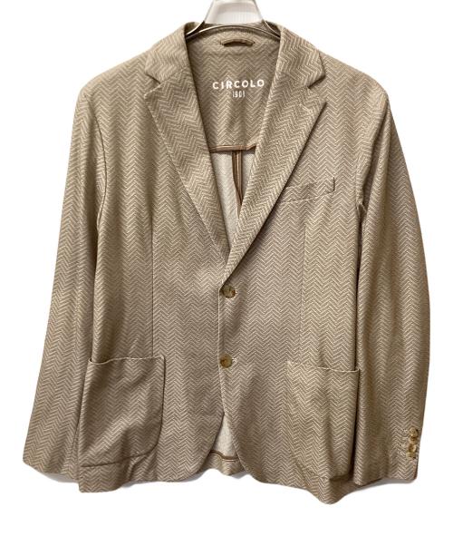 CIRCOLO 1901（チルコロ1901）CIRCOLO 1901 (チルコロ1901) ヘリンボーンストレッチ2Bジャケット ベージュ サイズ:50の古着・服飾アイテム