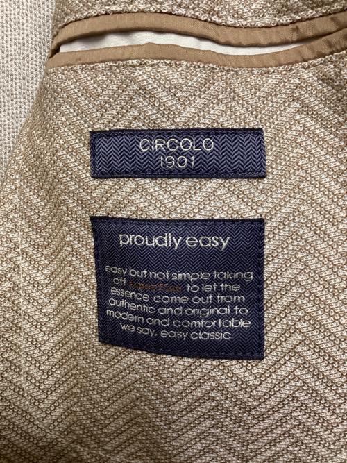CIRCOLO 1901（チルコロ1901）CIRCOLO 1901 (チルコロ1901) ヘリンボーンストレッチ2Bジャケット ベージュ サイズ:50の古着・服飾アイテム