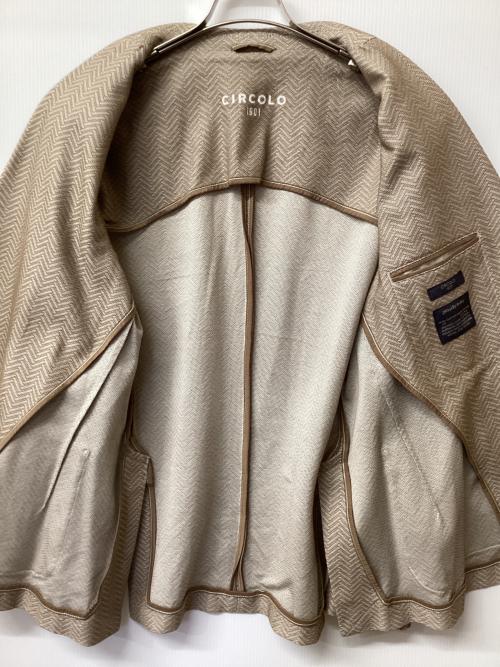 CIRCOLO 1901（チルコロ1901）CIRCOLO 1901 (チルコロ1901) ヘリンボーンストレッチ2Bジャケット ベージュ サイズ:50の古着・服飾アイテム