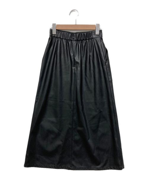 Rouge vif（ルージュヴィフ）Rouge vif (ルージュヴィフ) エコレザーフレアスカート ブラック サイズ:36の古着・服飾アイテム