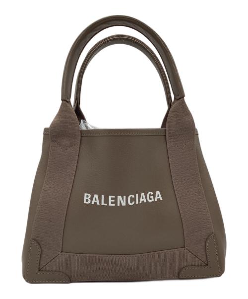 BALENCIAGA（バレンシアガ）BALENCIAGA (バレンシアガ) NAVY CABAS ネイビーカバス 2WAYトートバッグ XS モカの古着・服飾アイテム