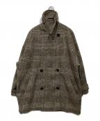 Spick and Spanスピック＆スパン）の古着「Wスライバーチェックハーフコート23020200204040」｜ブラウン