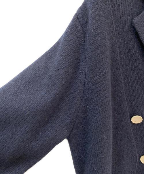 ebure（エブール）ebure (エブール) ウールカシミア ニットジャケット ネイビー サイズ:38の古着・服飾アイテム