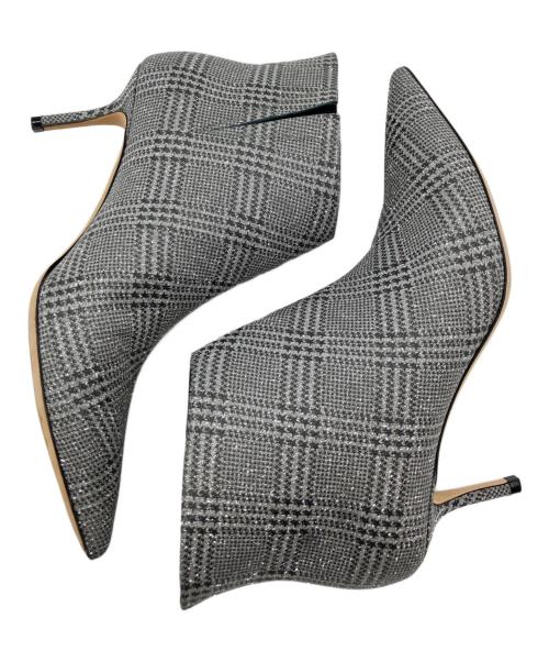 JIMMY CHOO（ジミーチュウ）JIMMY CHOO (ジミーチュウ) MARINDA65 プリンス オブ スター / グリッターショートブーツ シルバー サイズ:37 1/2の古着・服飾アイテム