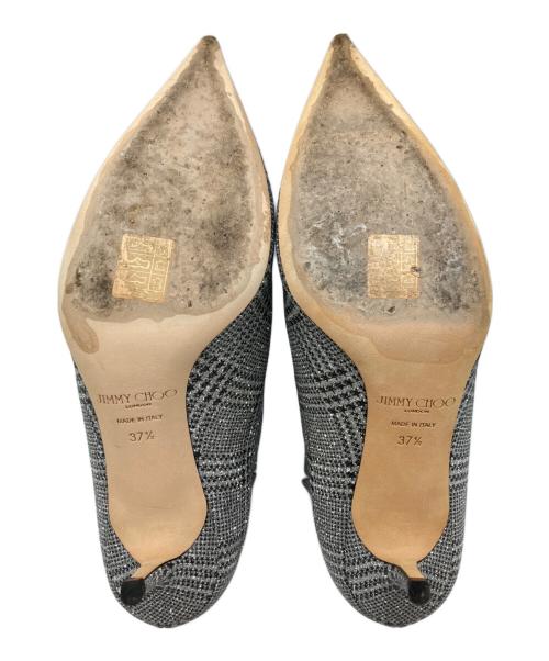 JIMMY CHOO（ジミーチュウ）JIMMY CHOO (ジミーチュウ) MARINDA65 プリンス オブ スター / グリッターショートブーツ シルバー サイズ:37 1/2の古着・服飾アイテム