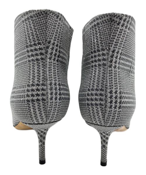 JIMMY CHOO（ジミーチュウ）JIMMY CHOO (ジミーチュウ) MARINDA65 プリンス オブ スター / グリッターショートブーツ シルバー サイズ:37 1/2の古着・服飾アイテム