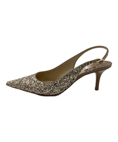 JIMMY CHOO（ジミーチュウ）JIMMY CHOO (ジミーチュウ) グリッターパンプス ピンクゴールド サイズ:37 1/2の古着・服飾アイテム