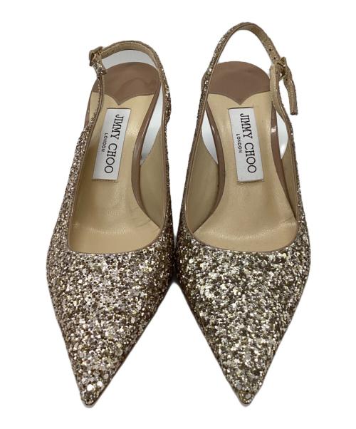 JIMMY CHOO（ジミーチュウ）JIMMY CHOO (ジミーチュウ) グリッターパンプス ピンクゴールド サイズ:37 1/2の古着・服飾アイテム